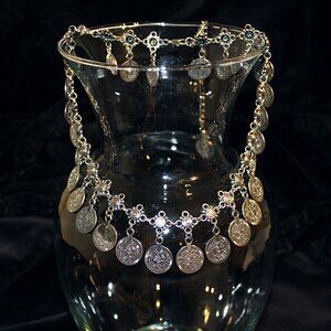 Silvertone Coin Necklace